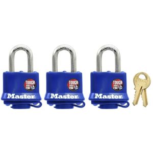 MAS-312TRI PADLOCK 1-9/16 BLUE PLASTIC