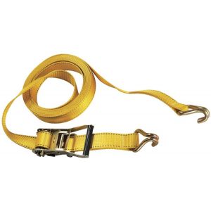 27FT (8.2M) X 2IN (51MM) RATCHET TIE-DOWN WITH J HOOKS; YELLOW, 3159AT