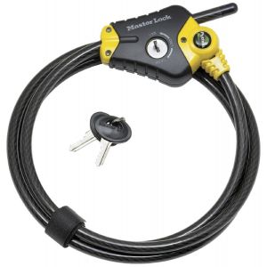 6FT (1.8M) LONG X 3/8IN (10MM) DIAMETER PYTHON? ADJUSTABLE LOCKING CABLE; YELLOW AND BLACK, 8413DPF