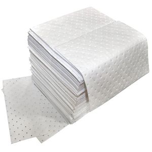 ABSORBENT PAD, 15" X 18" WHITE DIMPLED OIL ONLY MEDIUMWEIGHT 100/BALE, WDML100