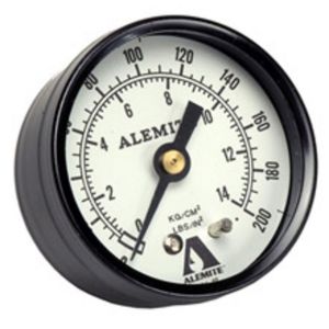 ALEMITE 1/4 NPTF AIR PRESSURE GAUGE, 323449-4
