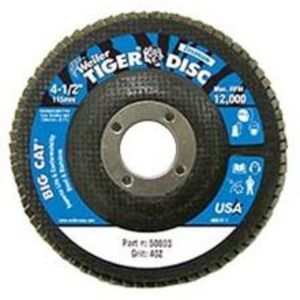 FLAP DISC, BIG CAT ZIRCONIA 4-1/2 40ZG, FLAT PHENOLIC BACKING, 7/8 ARBOR HOLE, 50803