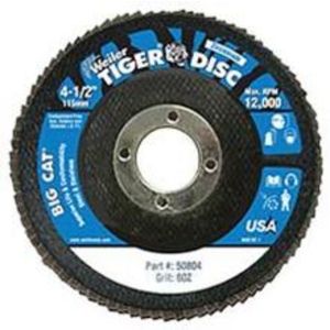 FLAP DISC, BIG CAT ZIRCONIA 4-1/2 60ZG, FLAT PHENOLIC BACKING, 7/8 ARBOR HOLE, 50804