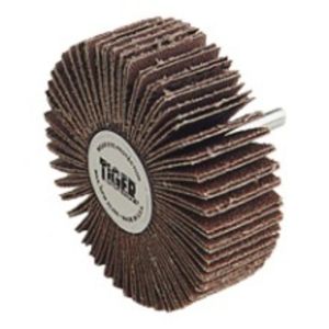 FLAP WHEEL, TIGER COATED 3X1 80AO, 1/4 STEM, 52028