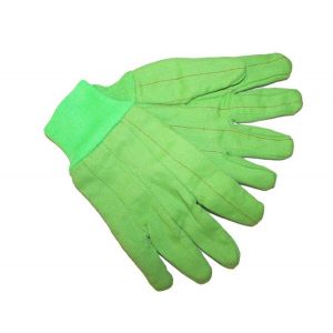 GLOVE, 100% COTTON CORDED DOUBLE PALM WRIST GREEN MAGNA LOGO, C431GN18M-MAGNA