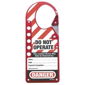 MAS-427 HASP LOCKOUT RED LABELED SNAP ON