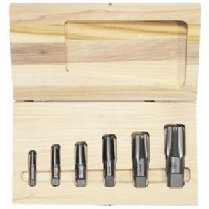 PIPE TAPER TAP SET, 6-PC WITH WOOD CASE, 1921