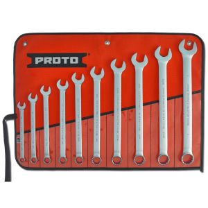 PROTO? 10 PIECE SATIN COMBINATION ASD WRENCH SET - 12 POINT, J1200GASD