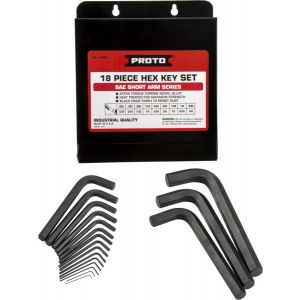 HEX KEY SET 18PC L .028-5/8 SHORT PROTO