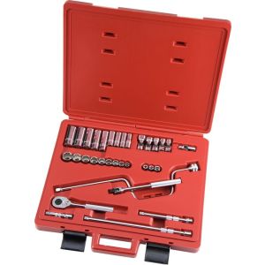 PROTO? 3/8 DRIVE 33 PIECE COMBINATION SOCKET SET - 12 AND 8 POINT, J52138