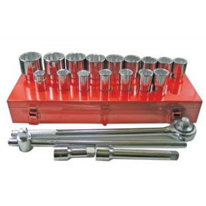 SOCKET SET, 3/4 DRIVE 21-PC DEEP & STD SAE, 07-880