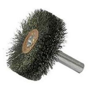WIRE WHEEL, CRIMPED CONFLEX  STEM MOUNTED 1-1/2, .008 STEEL FILL, 1/4 STEM, 17603
